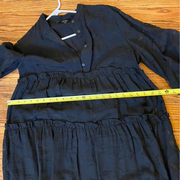 & other stories voluminous puff sleeve tiered midi dress - Picture 7 of 10